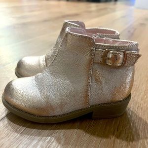 Pink shimmer gold toddler boots size 7